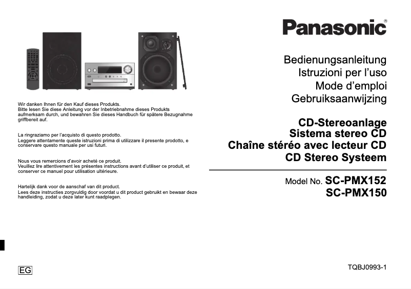 Page 1 of the manual User Manual Panasonic SC-PMX152