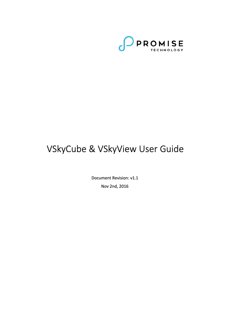 First page image of the manual for VSkyCube