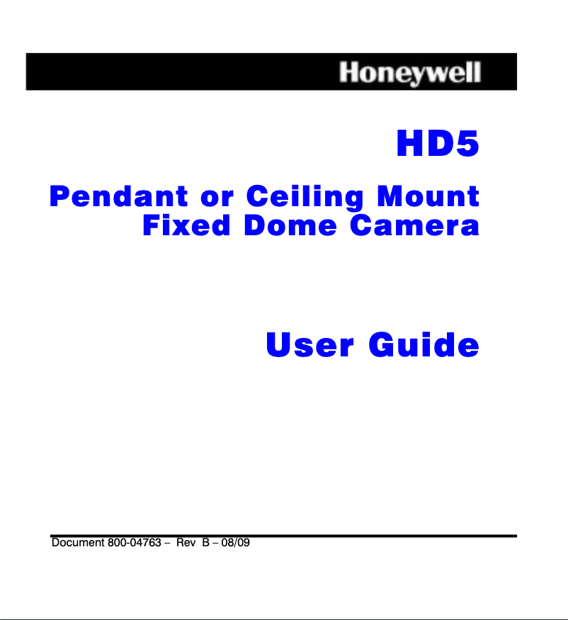 First page image of the manual for HD5