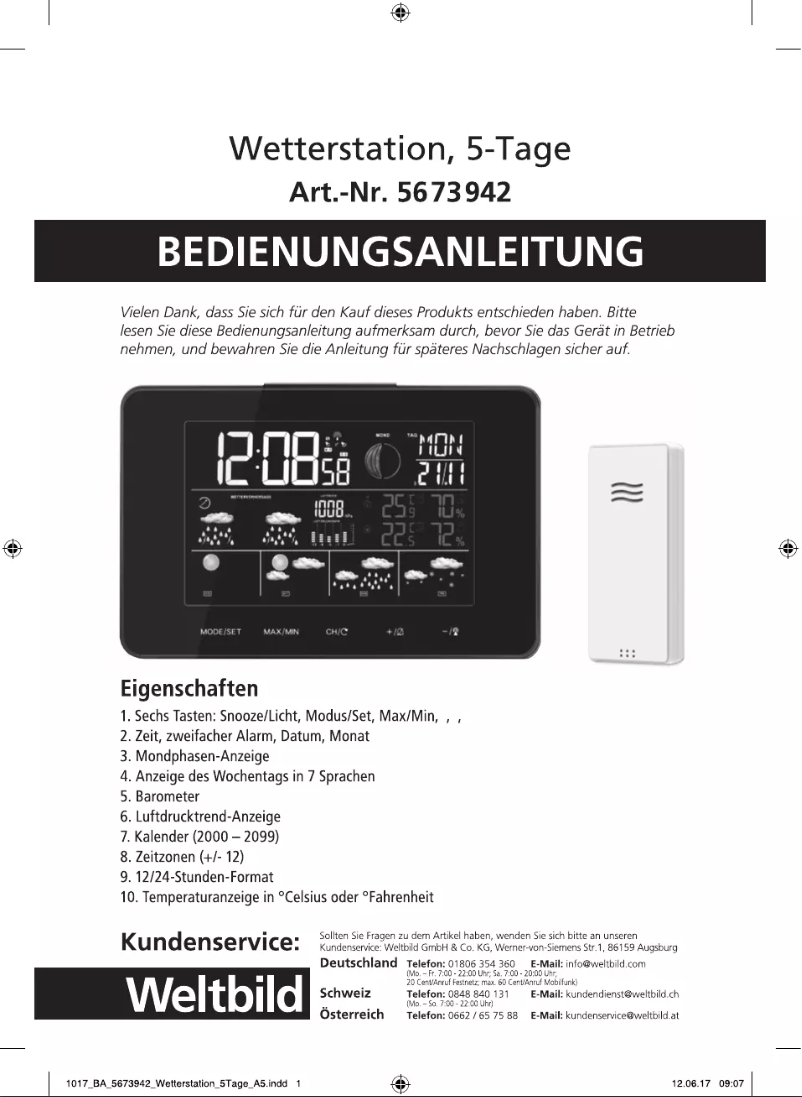 First page image of the manual for 56 73 942