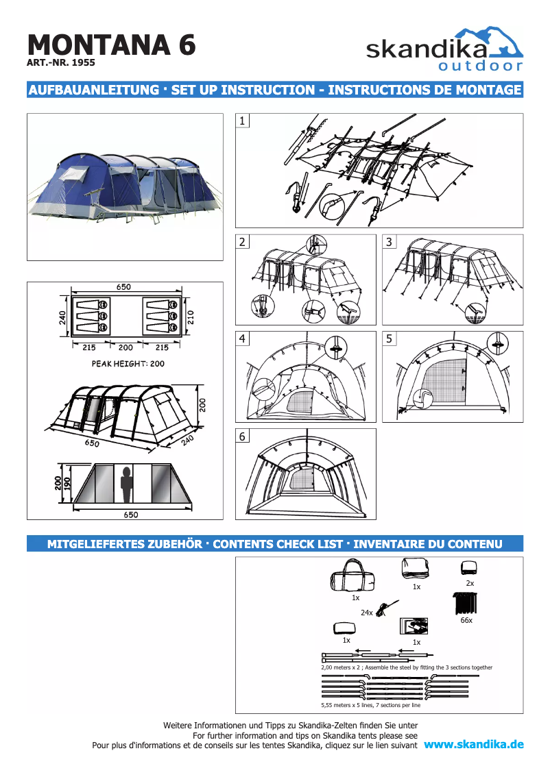 Page 1 of the manual User Manual Skandika Montana 6
