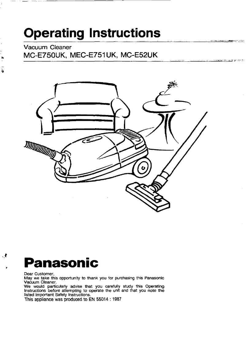 Page 1 of the manual User Manual Panasonic MC-E754