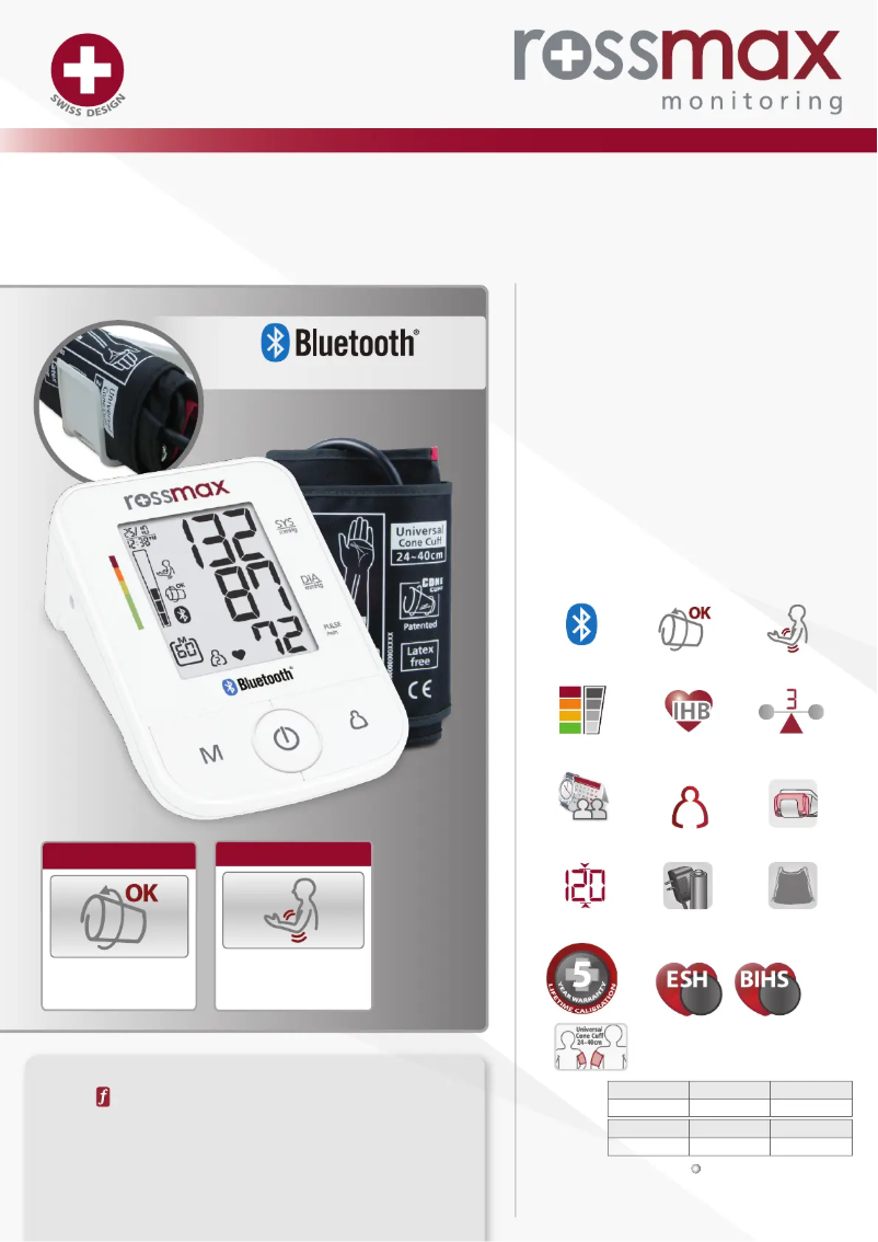 Page 1 of the manual Brochure Rossmax X3 BT