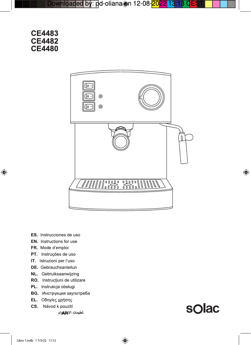 Page 1 of the manual User Manual Solac Taste Classic M80 Inox CE4483