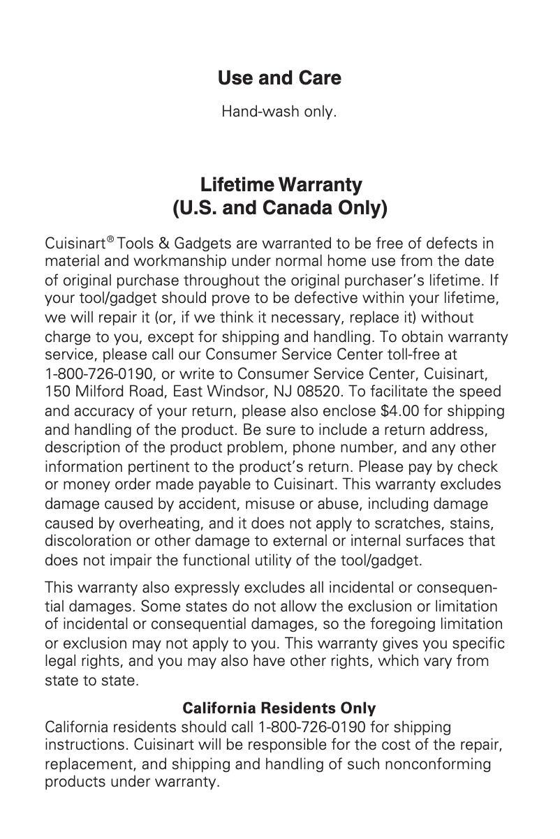 Page 1 of the manual User Manual Cuisinart CTG-00-CCRRC