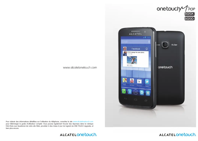 Image de la première page du manuel de l'appareil One Touch M´POP 5020D