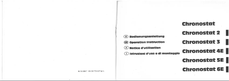 First page image of the manual for Chronostat 5E