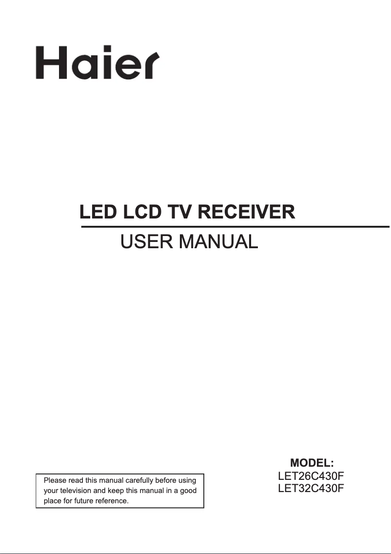 First page image of the manual for LET32C500
