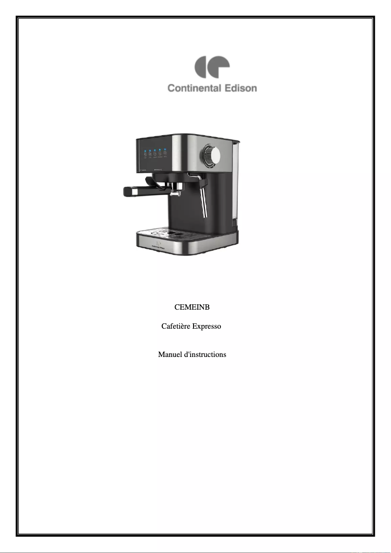 Page 1 of the manual User Manual Continental Edison CEMEINB