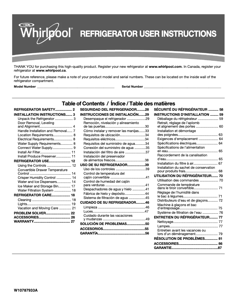 First page image of the manual for WRS588FIH