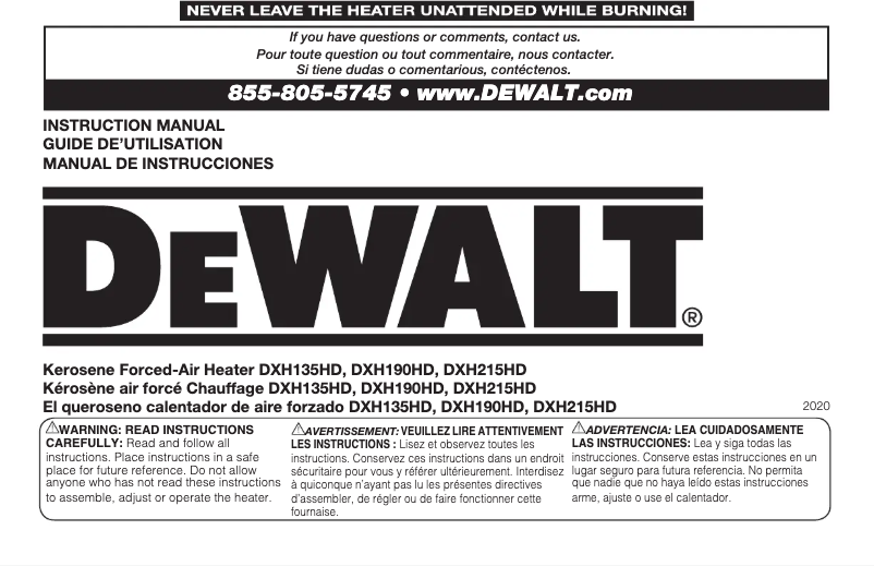 Page 1 of the manual User Manual DeWalt DXH215HD