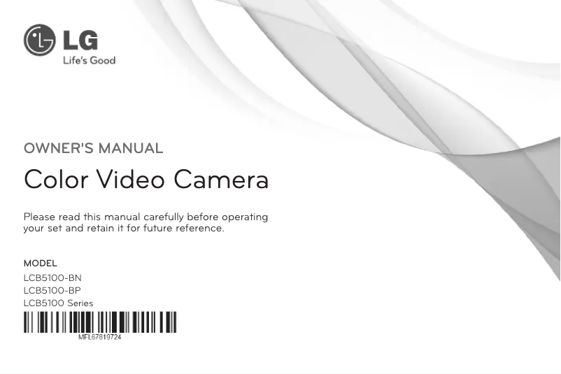 First page image of the manual for LCB5100