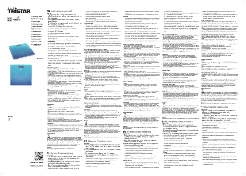 Page 1 of the manual User Manual TriStar WG-2429