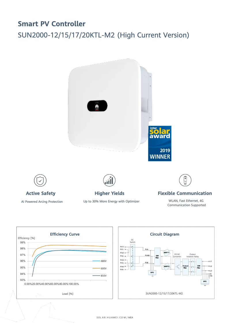 Image de la première page du manuel de l'appareil SUN2000-17KTL-M2