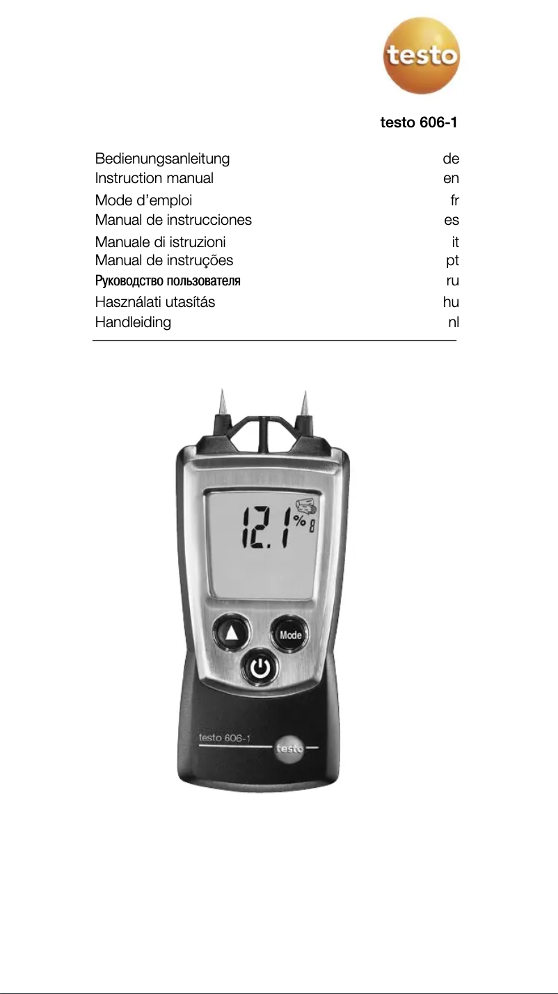 Page 1 of the manual User Manual Testo 606-1
