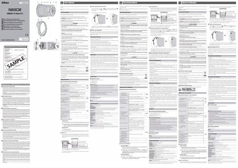 Page 1 of the manual User Manual Nikon NIKKOR Z 14-30mm f4 S
