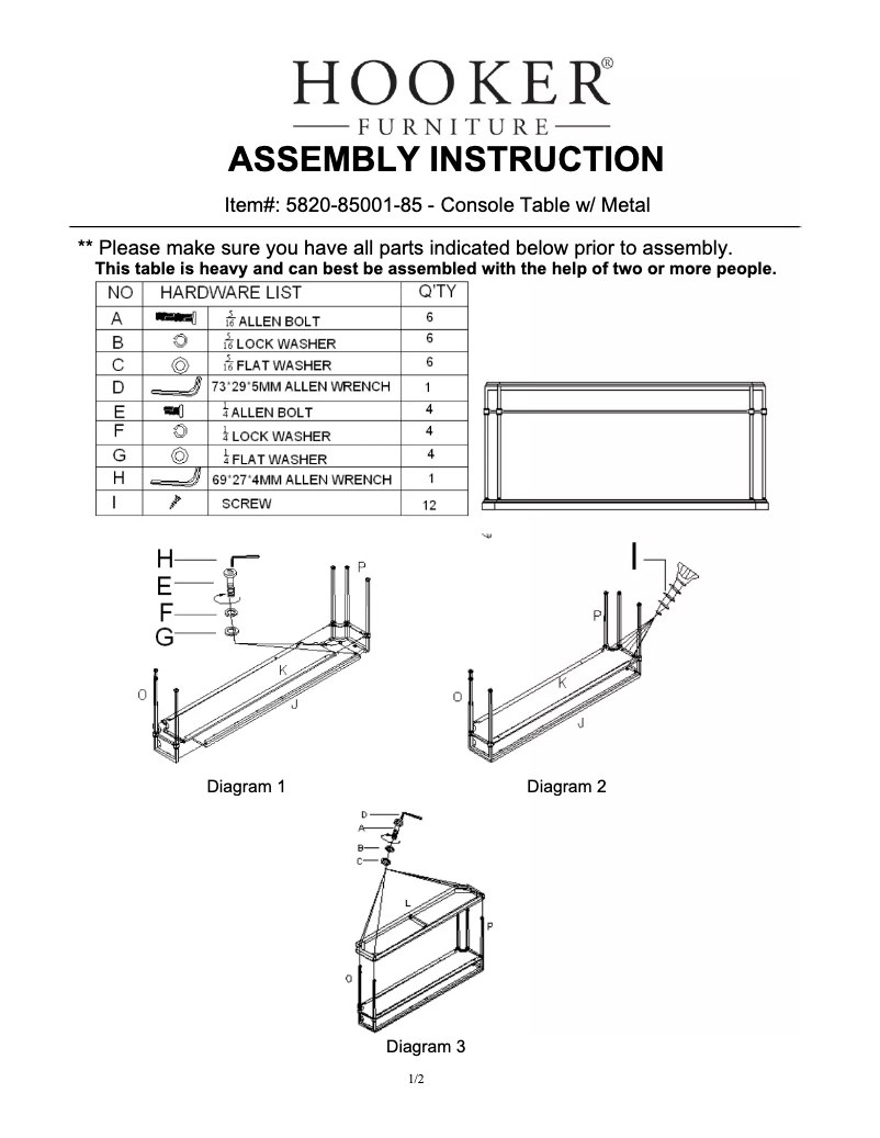 First page image of the manual for 5820-85001-85