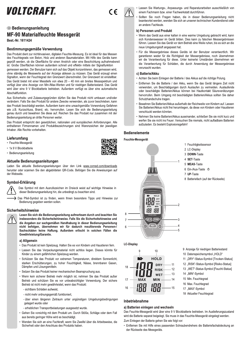 First page image of the manual for MF-90