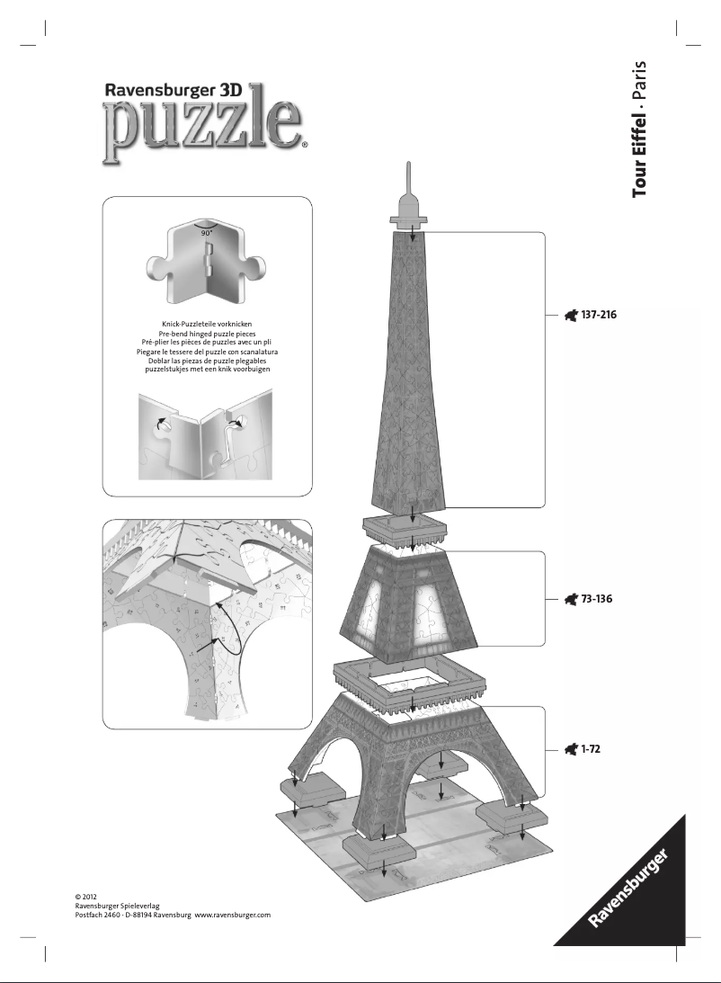First page image of the manual for Tour Eiffel Paris