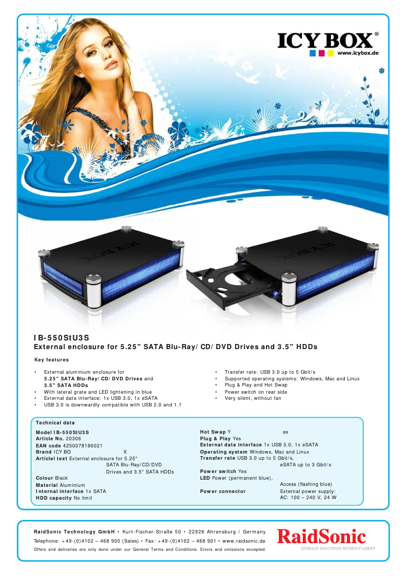 First page image of the manual for IB-550StU3S