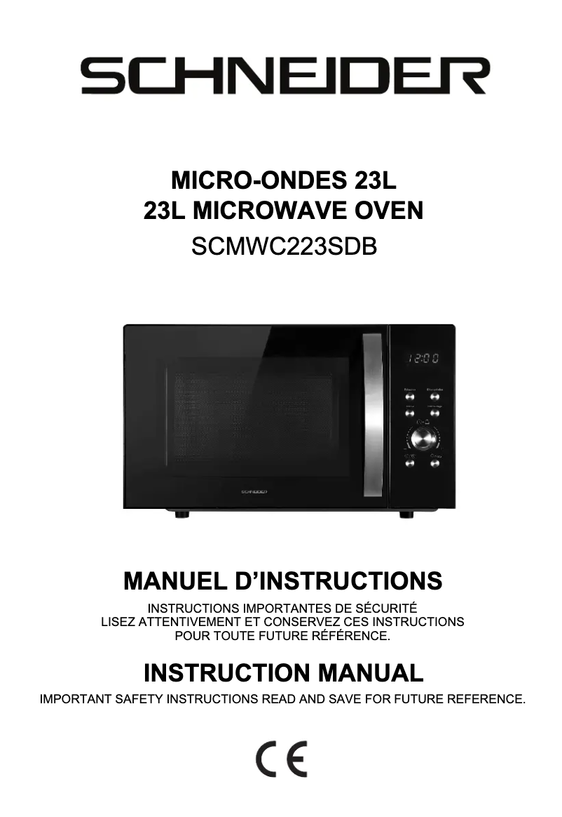 First page image of the manual for SCMWC223SDB