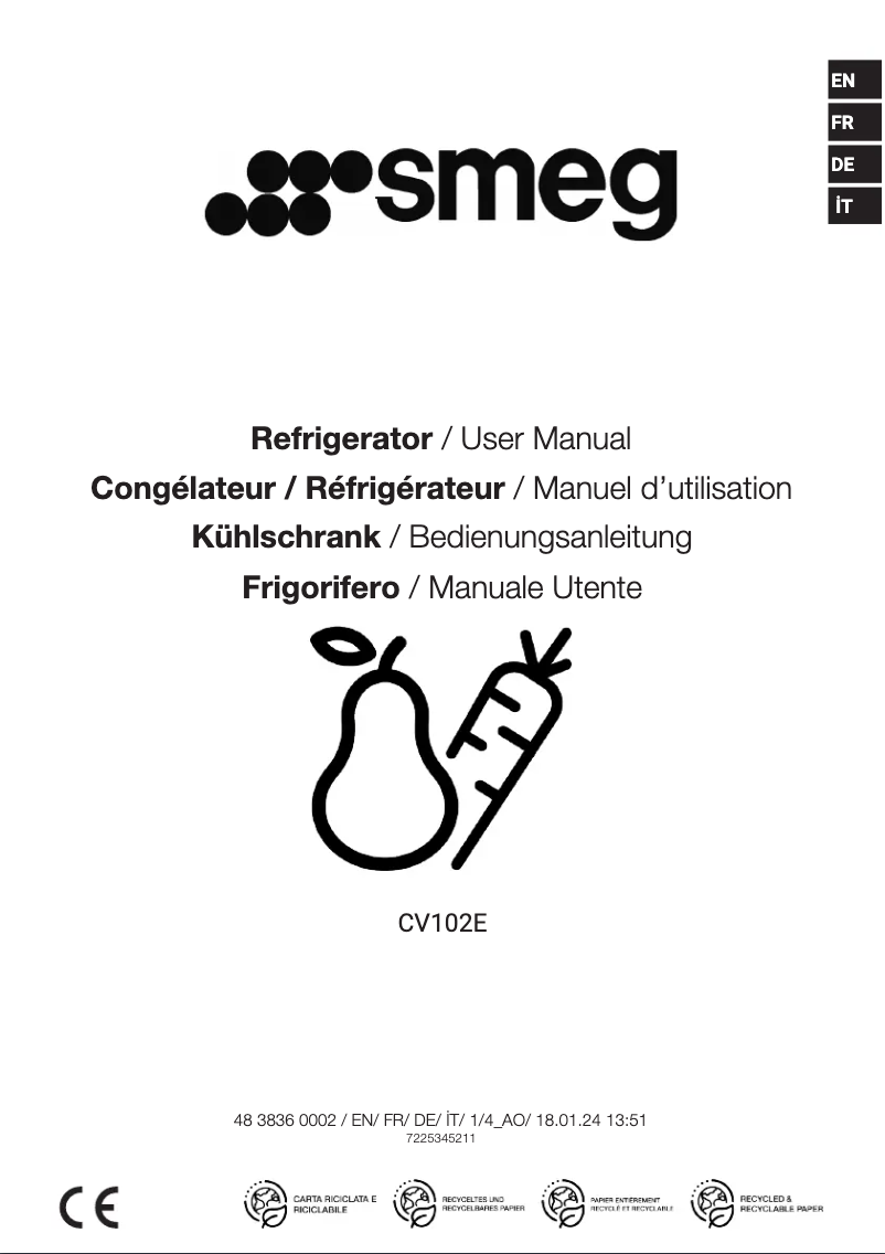 First page image of the manual for CV102E