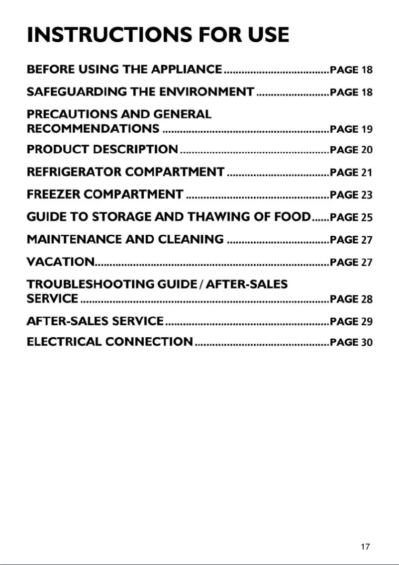 Page 1 of the manual User Manual Whirlpool ARC 4178 IX
