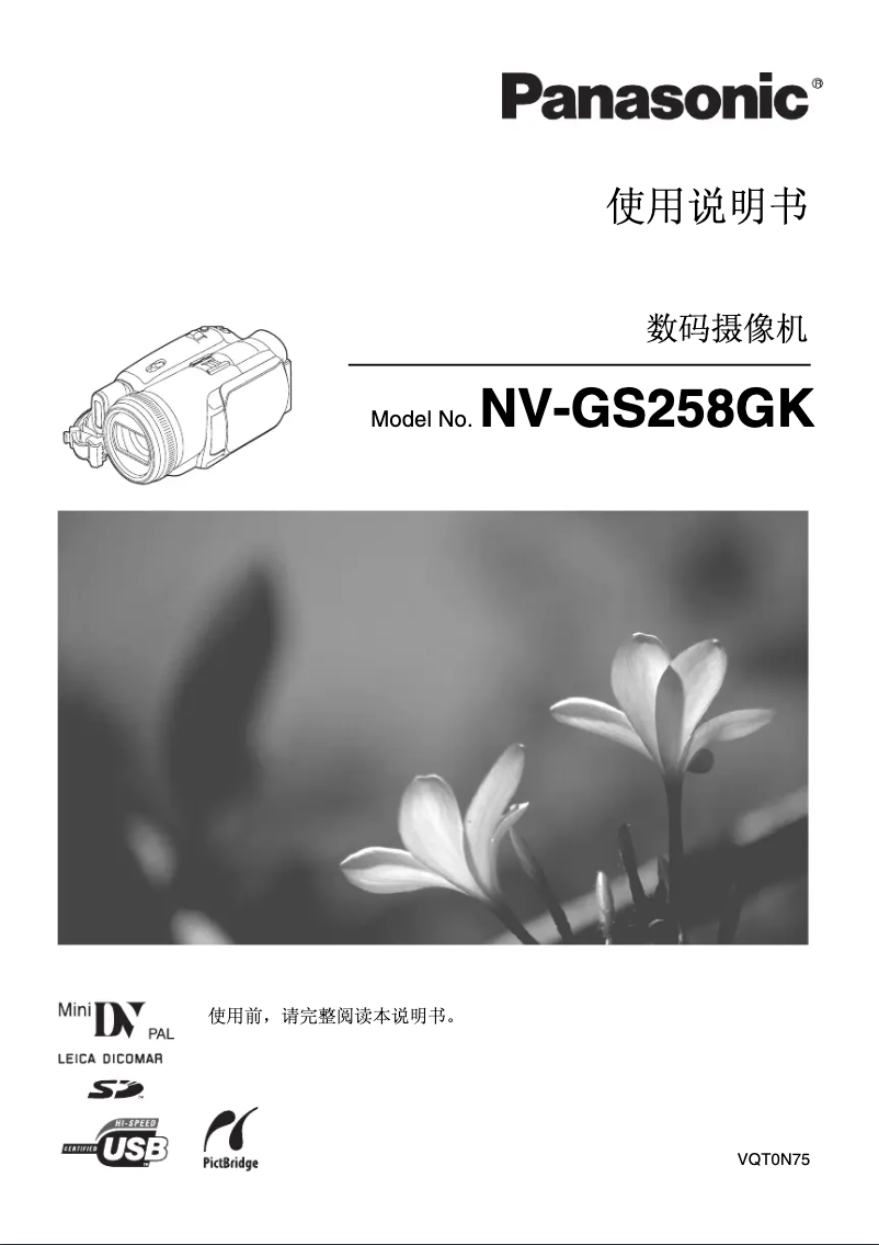 First page image of the manual for NV-GS258