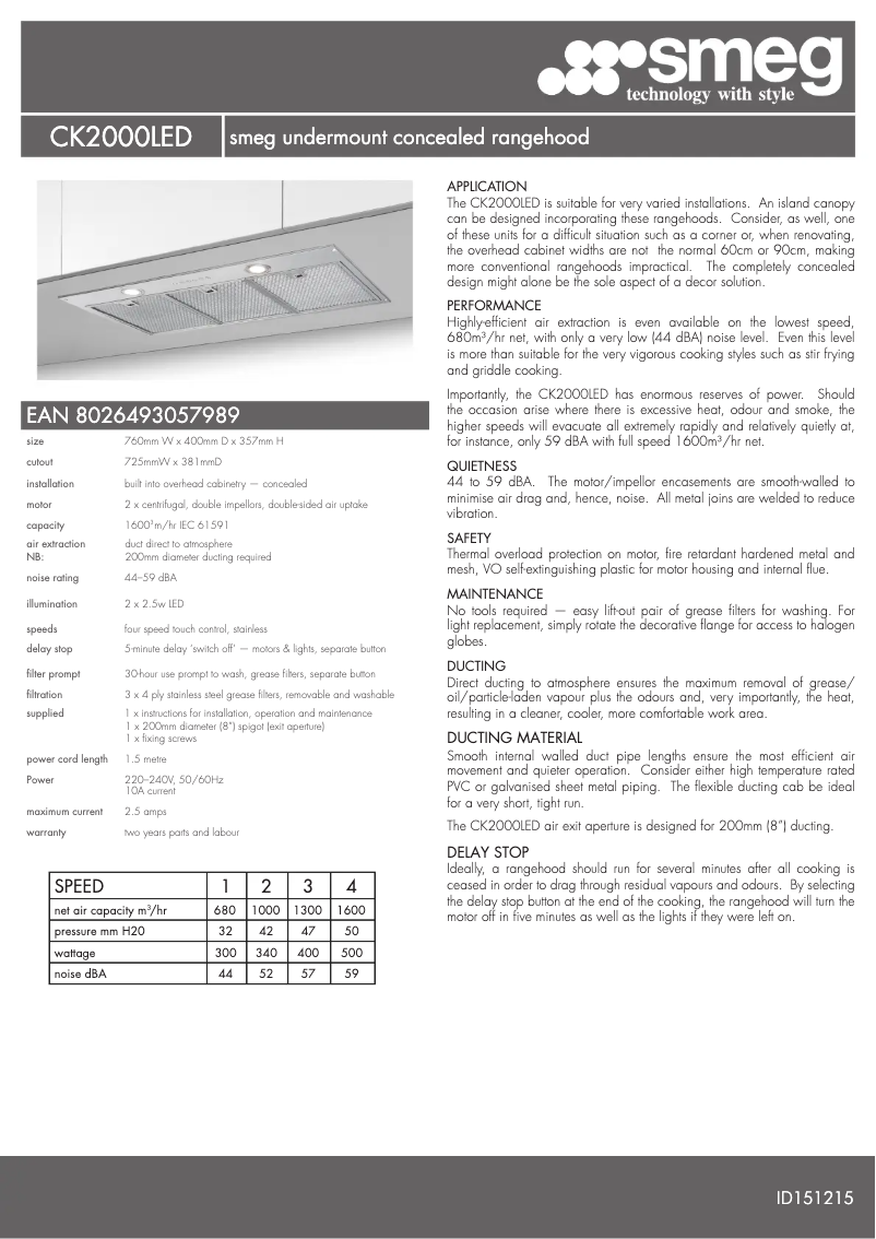 First page image of the manual for CK2000LED