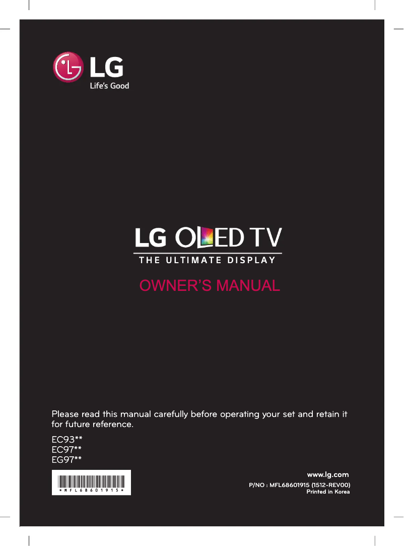 Page 1 of the manual User Manual LG 77EG979Y