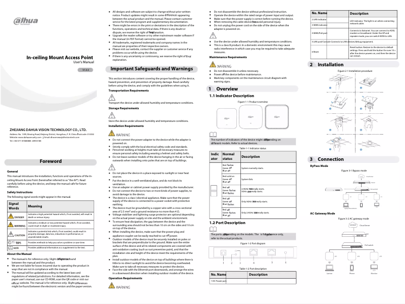 First page image of the manual for DH-EAP5212-C