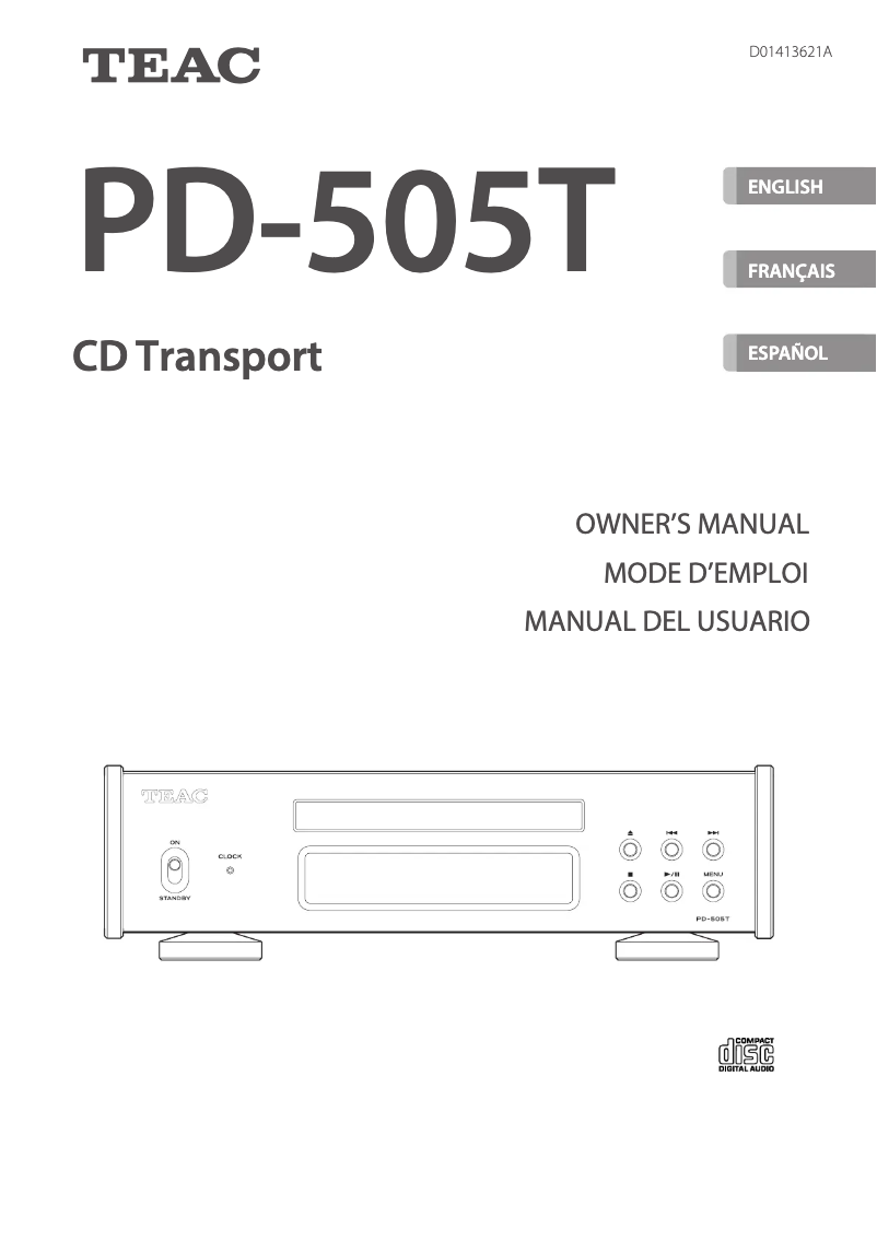 Page 1 of the manual User Manual Teac PD-505T