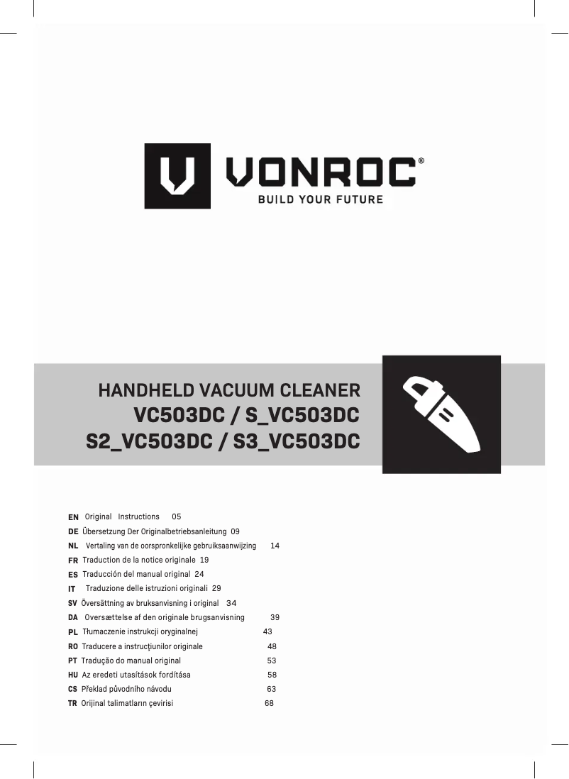 Page 1 of the manual User Manual Vonroc VC503DC