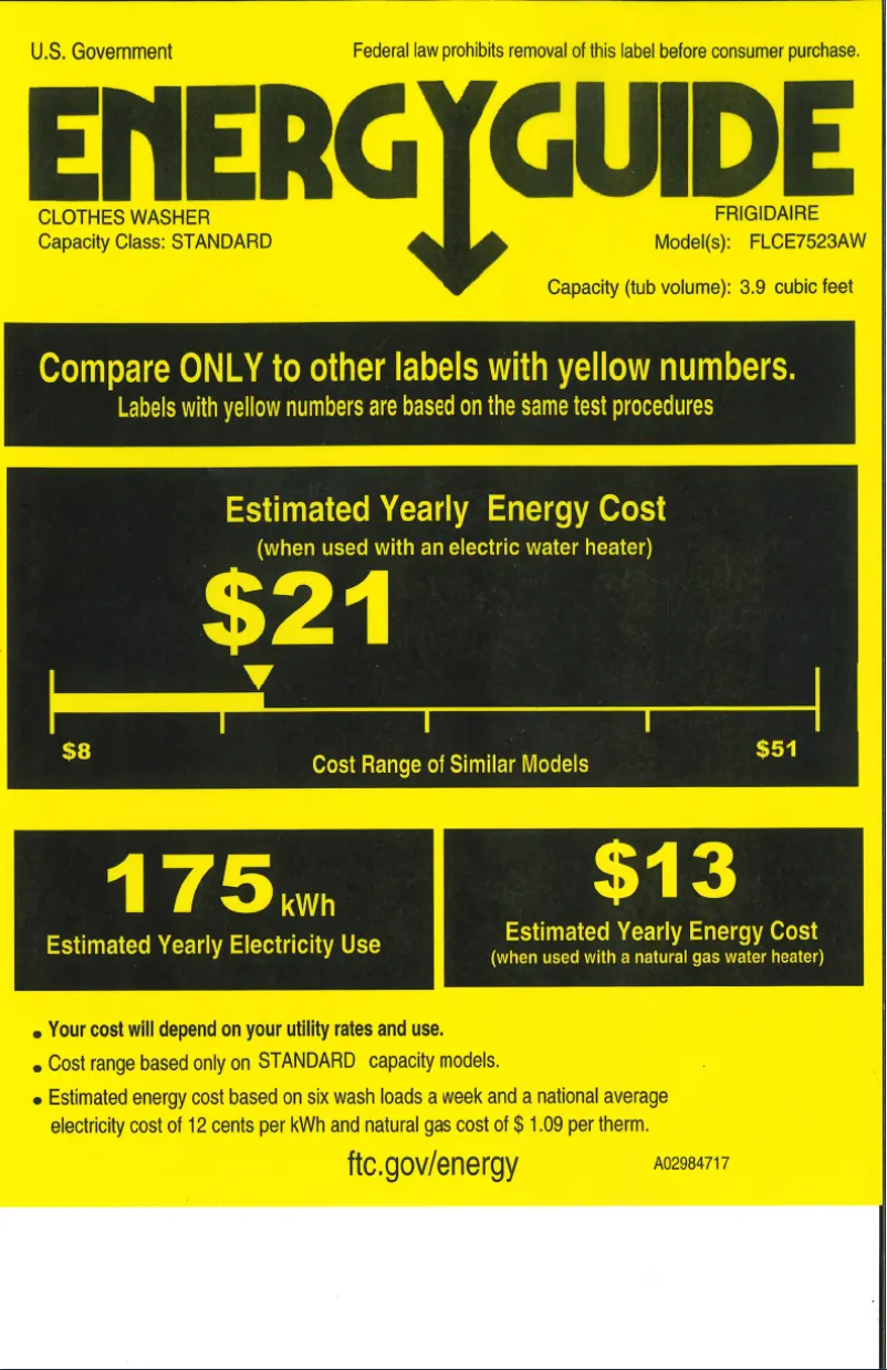 First page image of the manual for FLCE7523AW