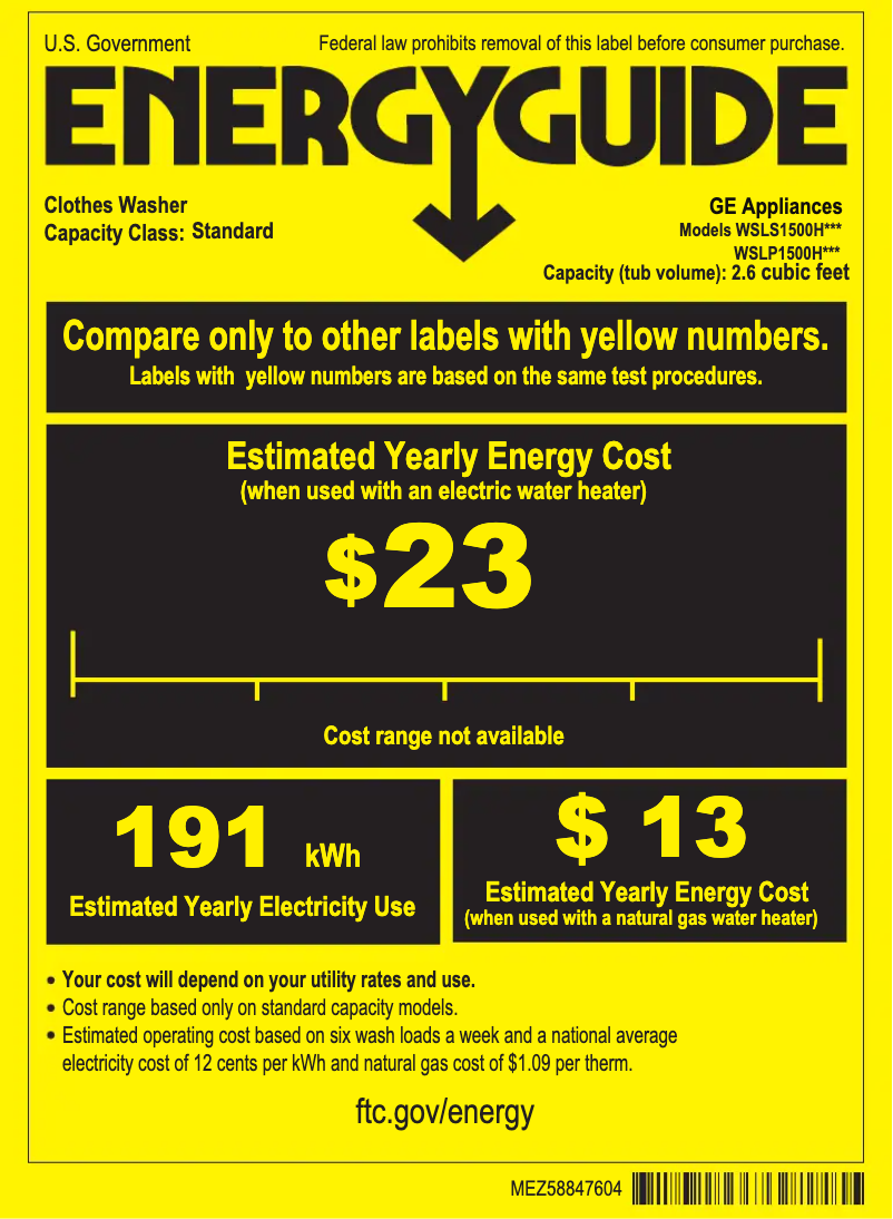 First page image of the manual for WSLS1500HWW