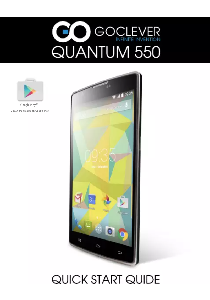 First page image of the manual for Quantum 550