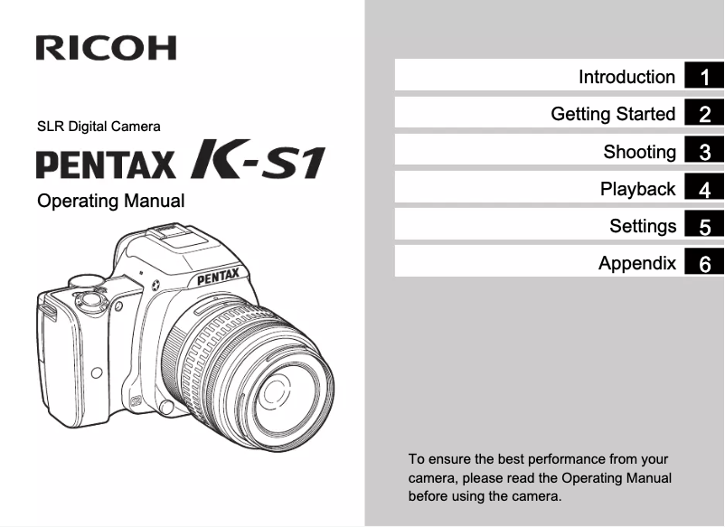 First page image of the manual for K-S1