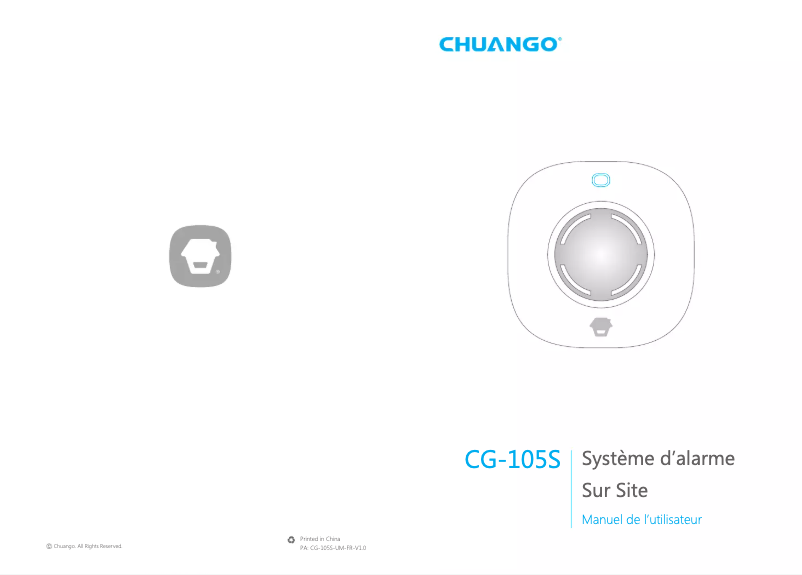 First page image of the manual for CG-105S
