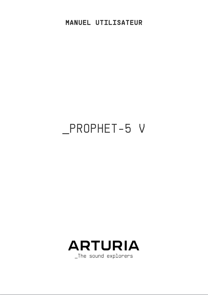 Page 1 of the manual User Manual Arturia Prophet-5 V