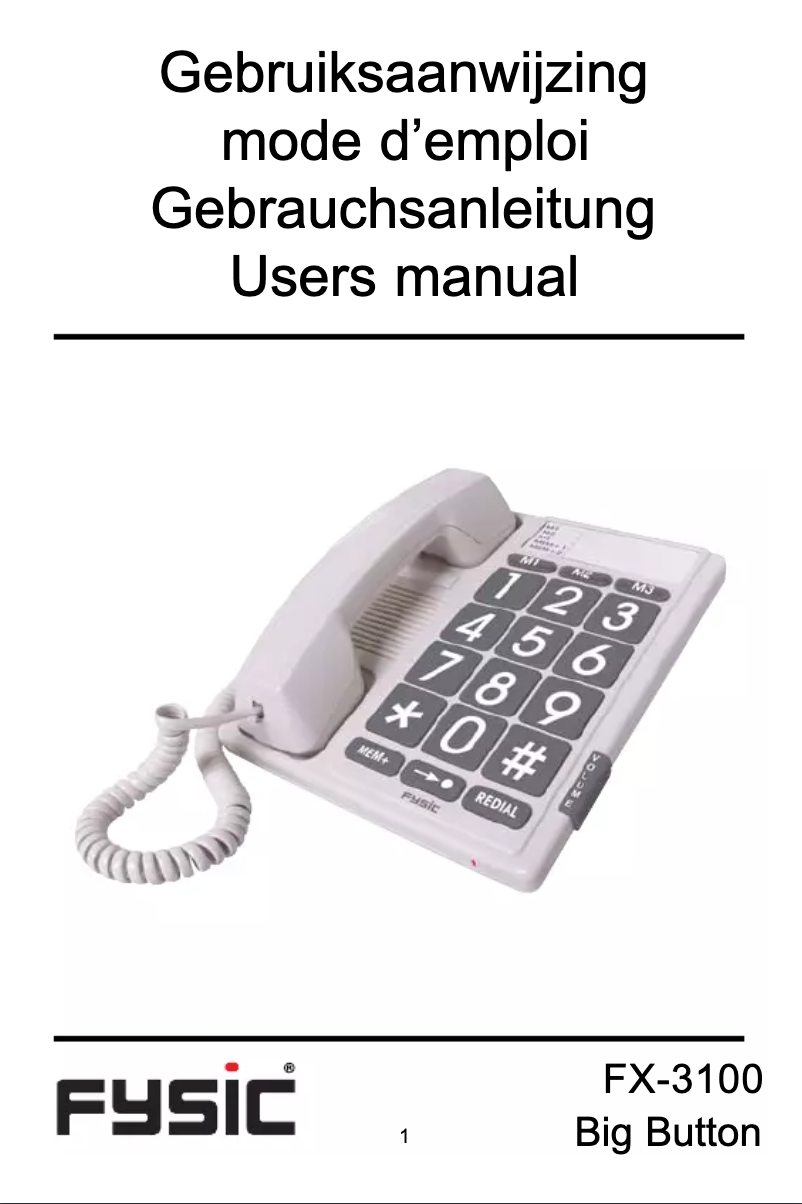 First page image of the manual for FX-3100