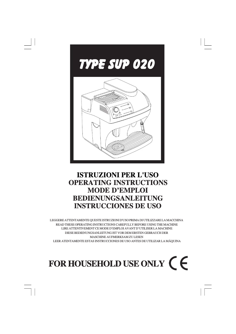 First page image of the manual for Saeco Syncrony Logic SUP 020