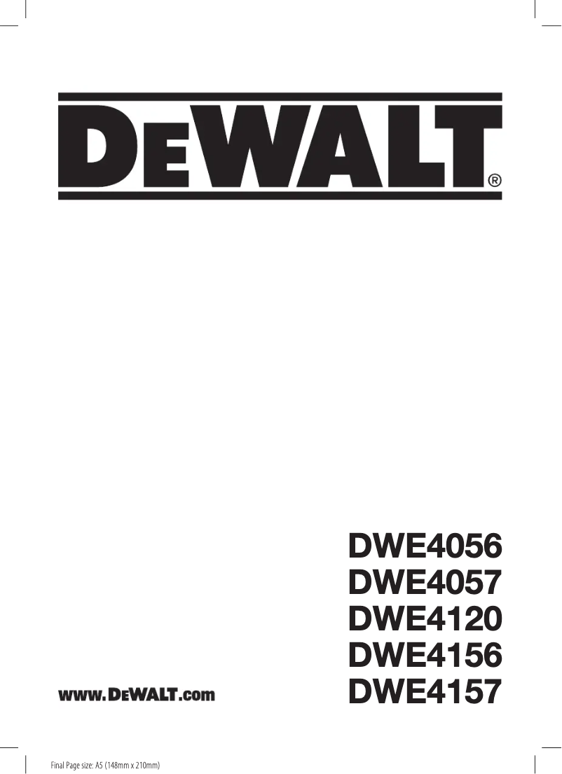 First page image of the manual for DWE4057