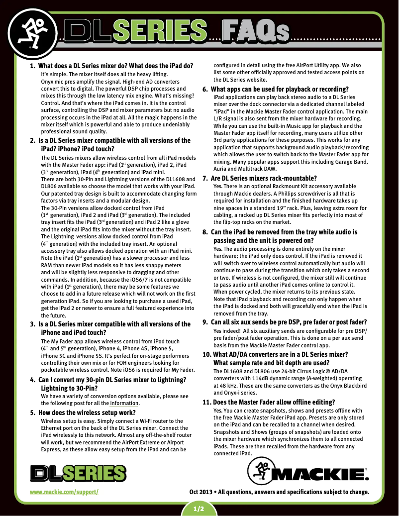 First page image of the manual for DL32S