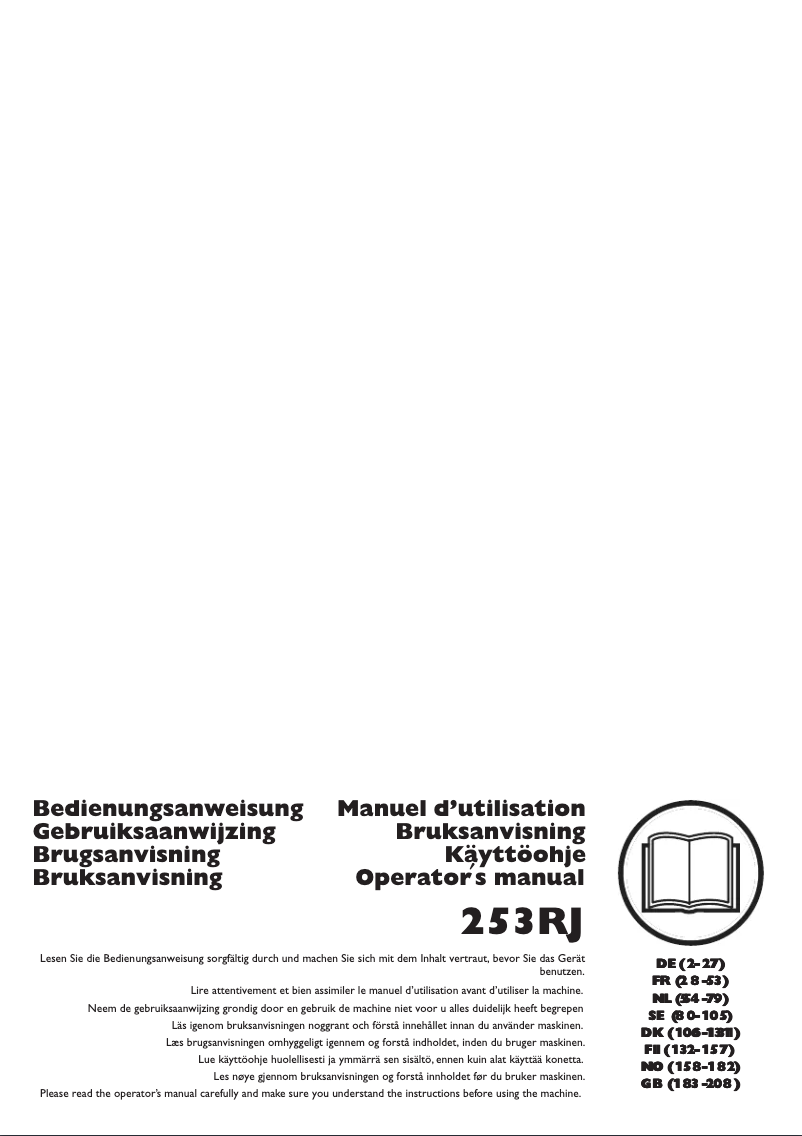 First page image of the manual for 253RJ