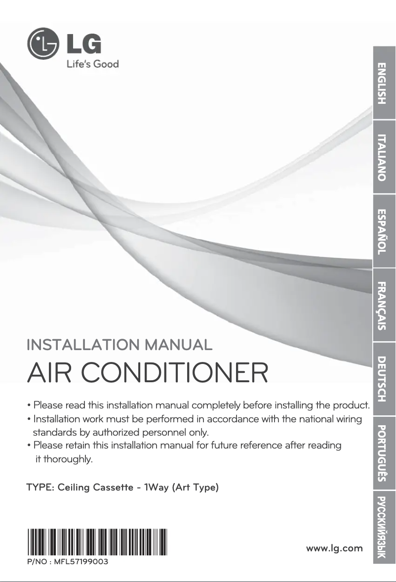 First page image of the manual for MULTI V ARNU24GTTC2