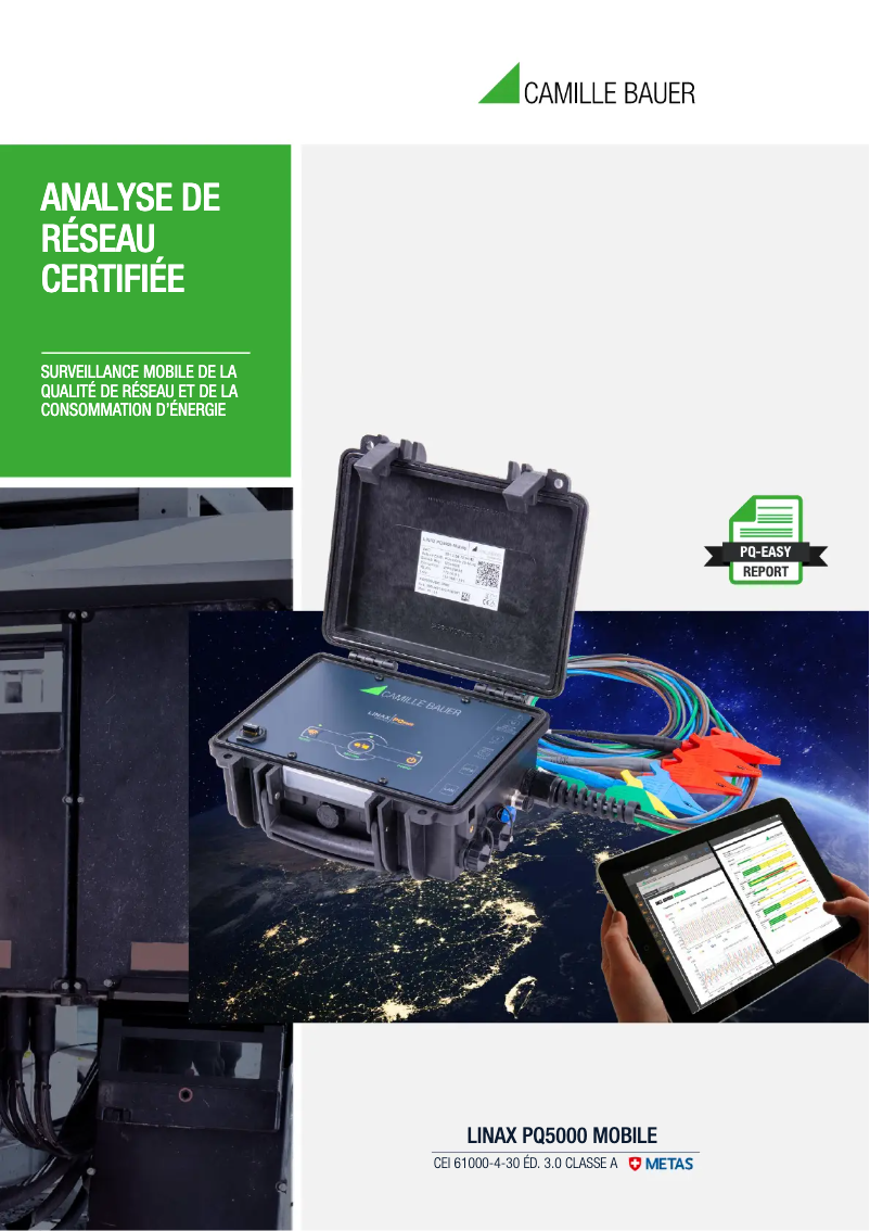 Page 1 of the manual Brochure Camille Bauer LINAX PQ5000-Mobile