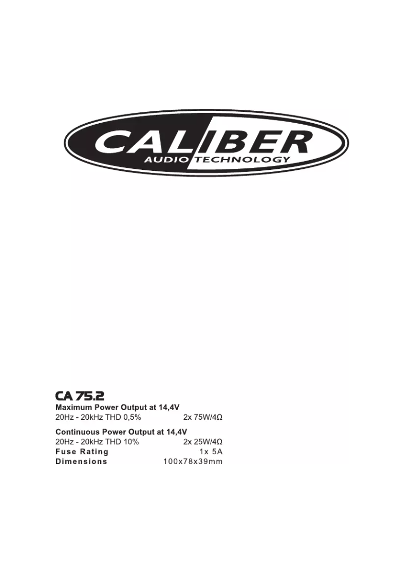 First page image of the manual for CA 75 2
