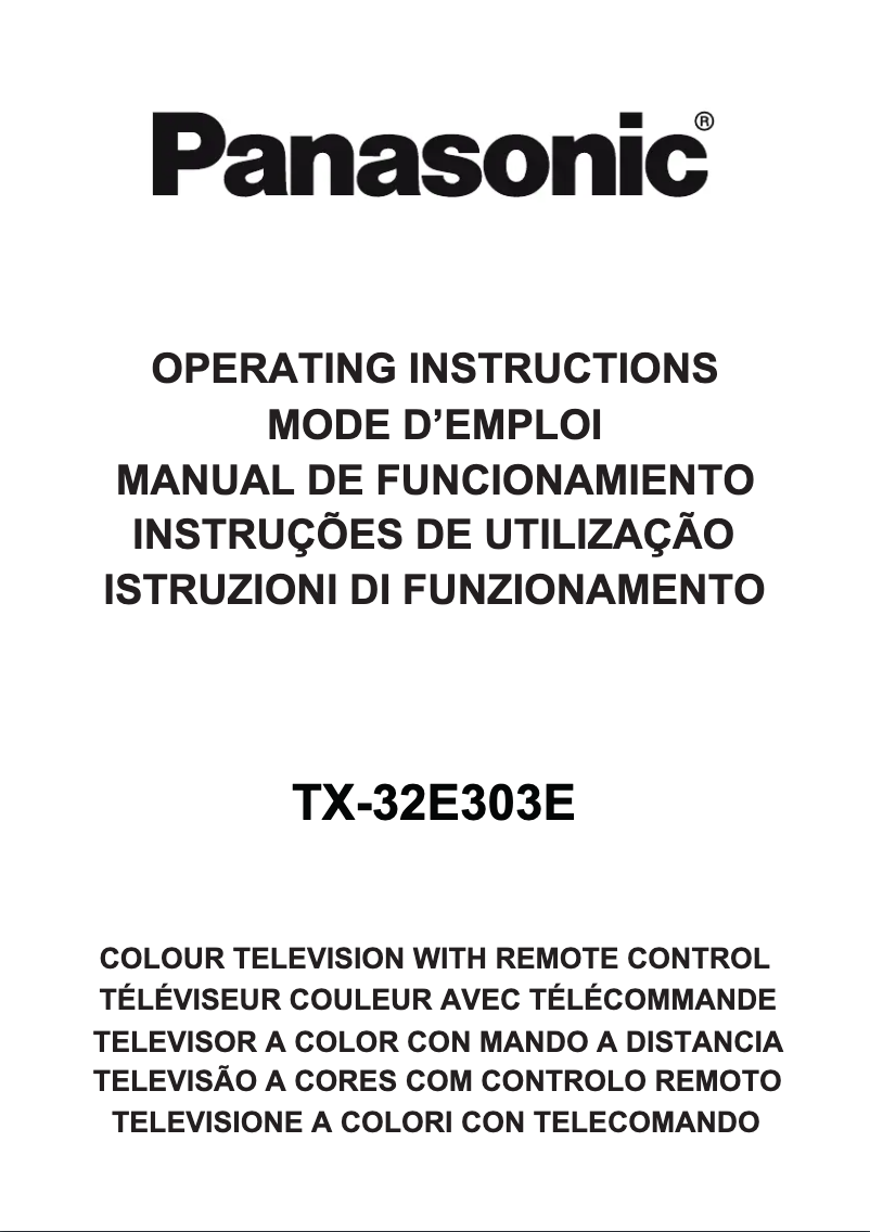 Page 1 of the manual User Manual Panasonic Viera TX-32E303E