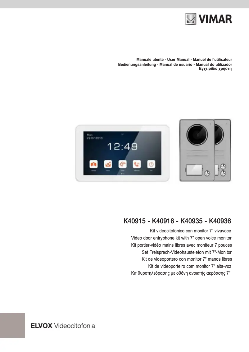 Page 1 of the manual User Manual Vimar K40936