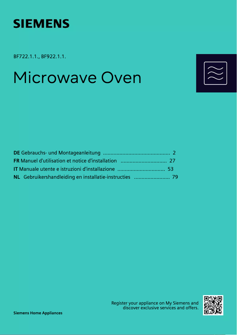 Page 1 of the manual Installation Guide Siemens BF722R1W1